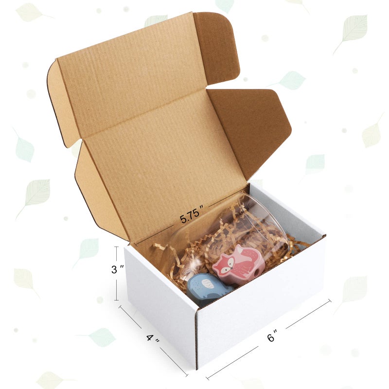 Eupako 6x4x3 Shipping Boxes Small Corrugated Cardboard Box - 25 Pack White Mailing Boxes for Packaging Small Business, Mailer Box - Image 2